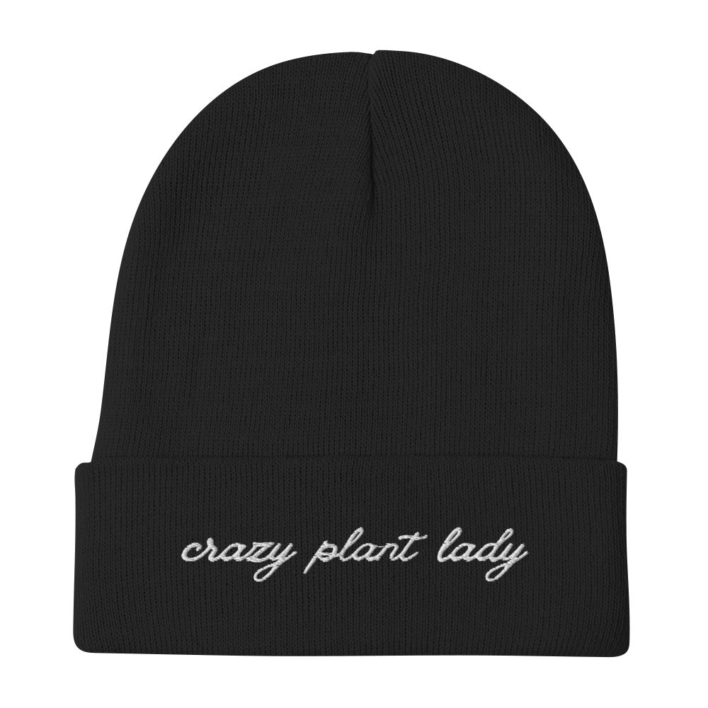 Crazy Plant Lady Embroidered Beanie